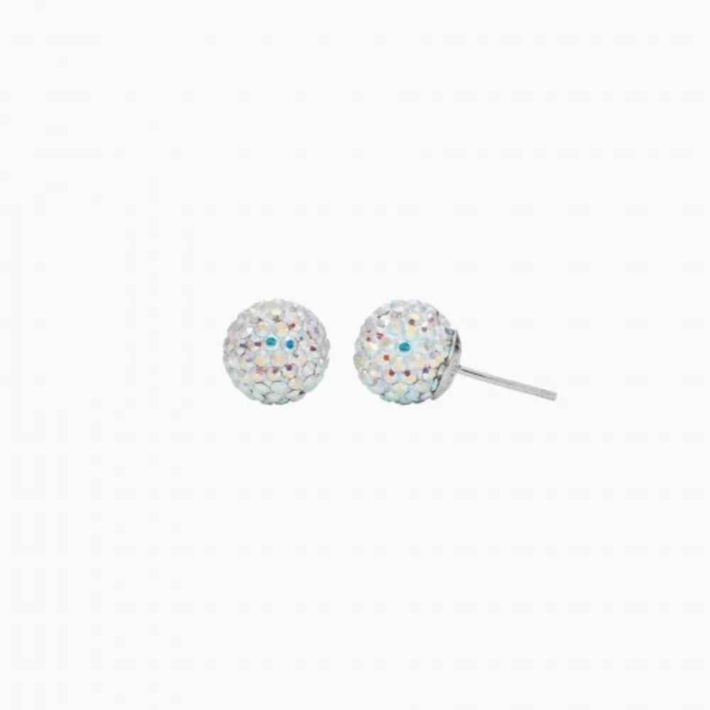 10mm Sparkle Ball Earrings - Aurora Borealis