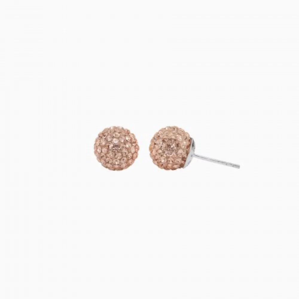 10mm Sparkle Ball Earrings - Rose Gold