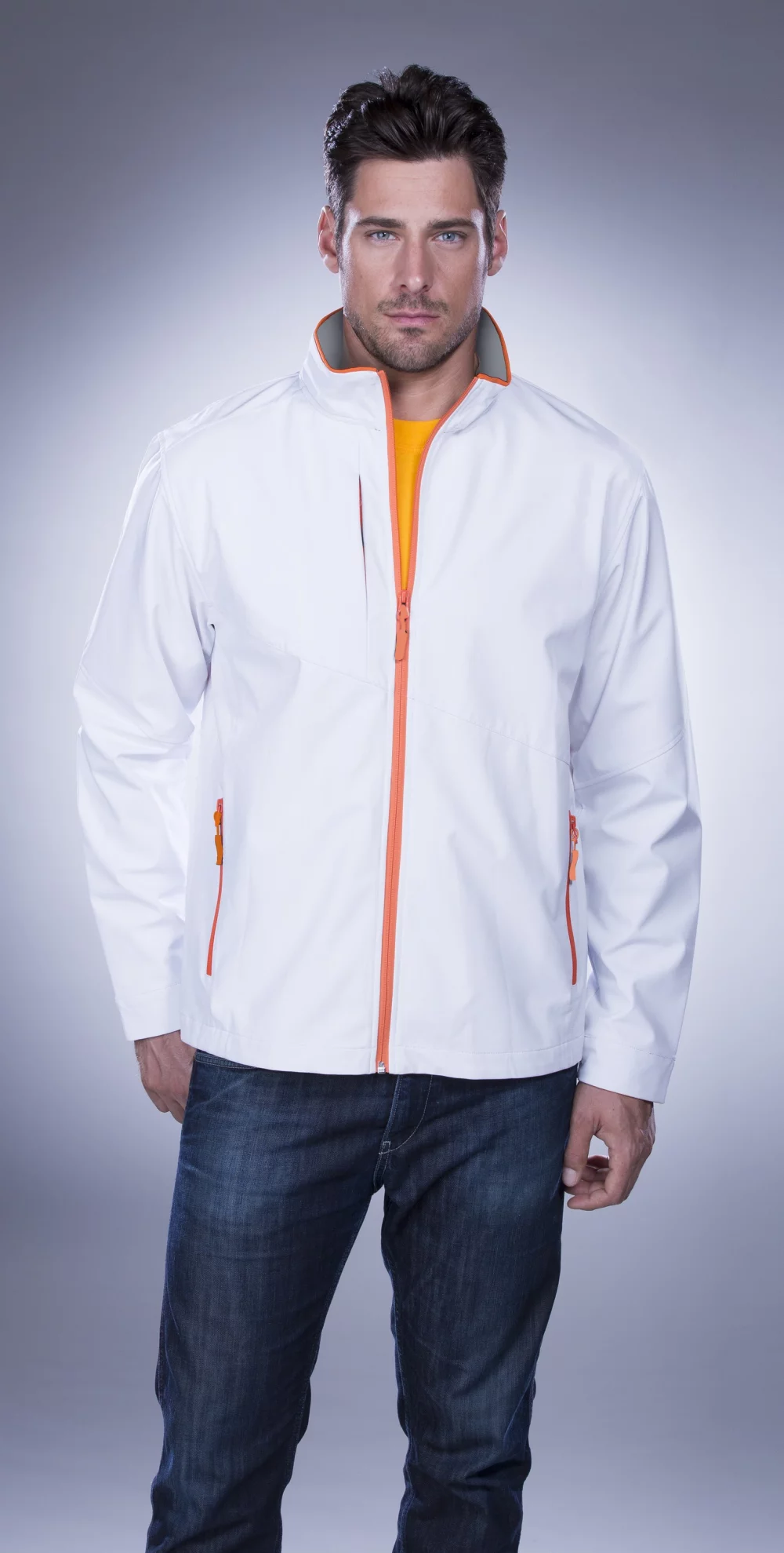 Men's Lightweight Performance Jacket w/Bonded Mesh Lining & Contrast Color Back Insert Panel