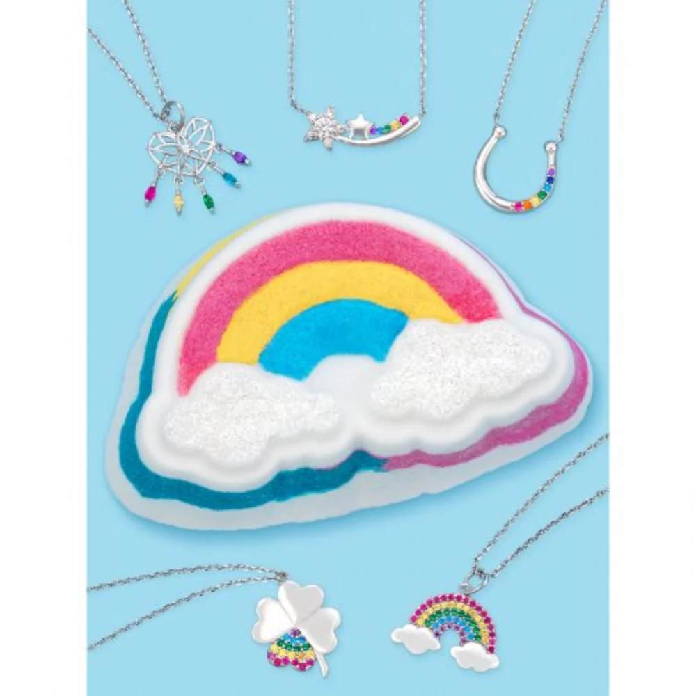 Rainbow Bath Bomb - Lucky Charms Necklace Collection - Rainbow