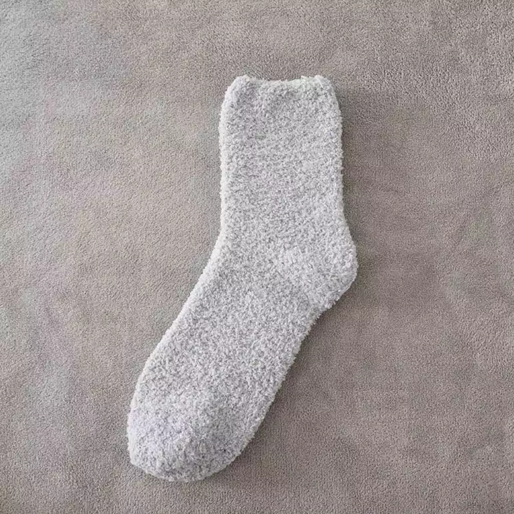 Bamtton™ Custom embroidery or heat transfer Logo Unisex Logo Soft Cozy Fuzzy Socks