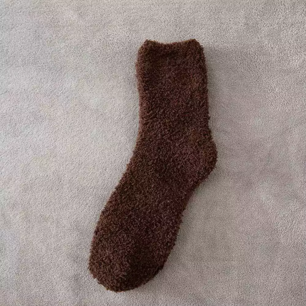 Bamtton™ Custom embroidery or heat transfer Logo Unisex Logo Soft Cozy Fuzzy Socks