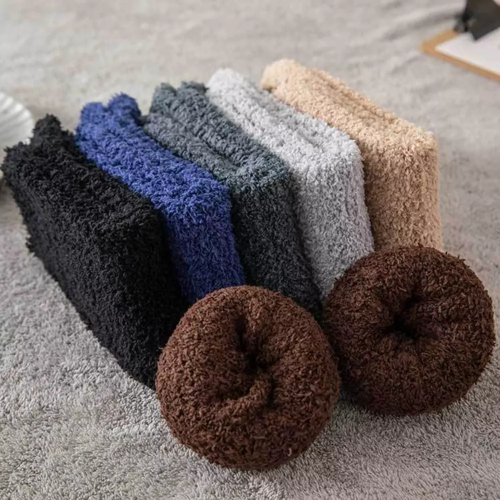 Bamtton™ Custom embroidery or heat transfer Logo Unisex Logo Soft Cozy Fuzzy Socks