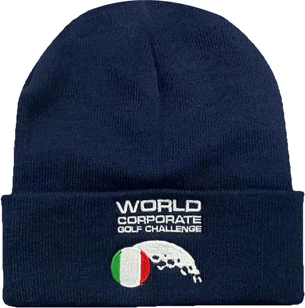 Bonnet tricoté uni brodé sur mesure