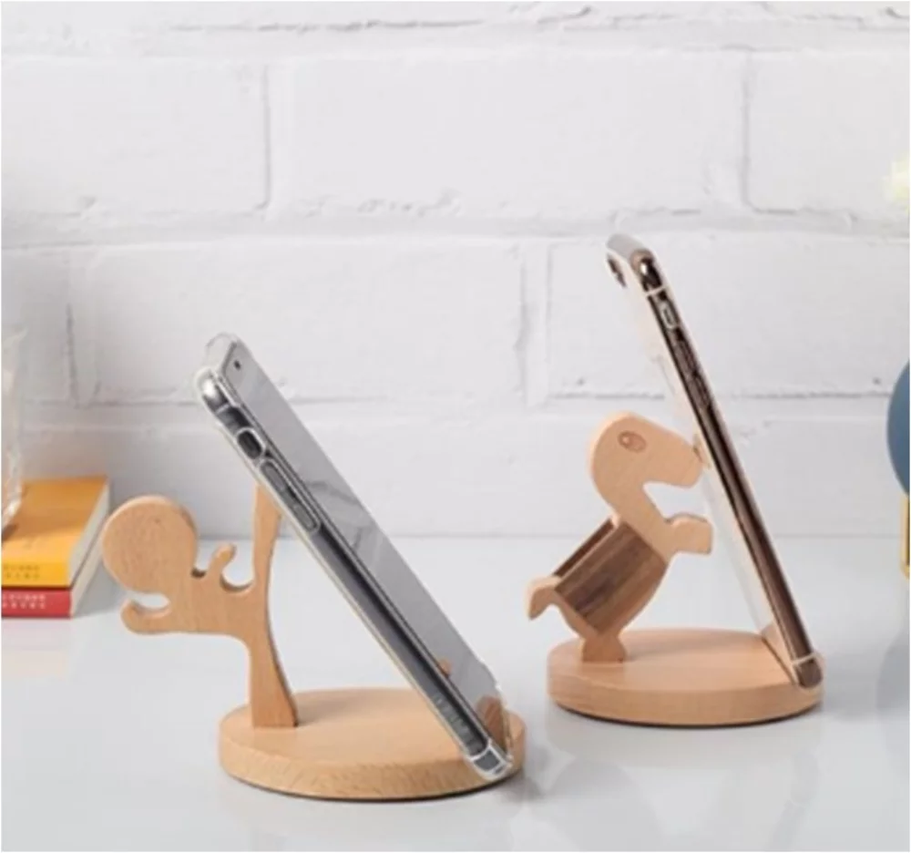 Support de téléphone en bois durable et créatif