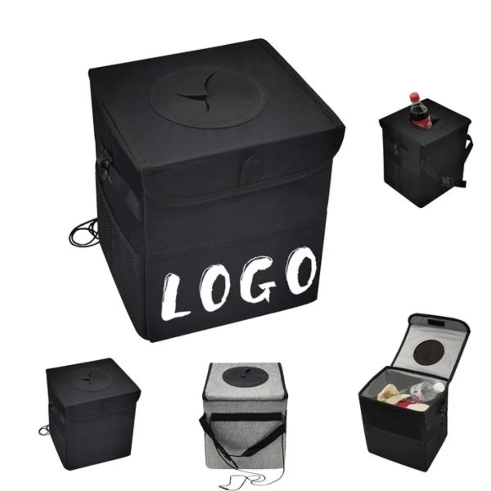 Sac poubelle pliable pour voiture avec poches de rangement