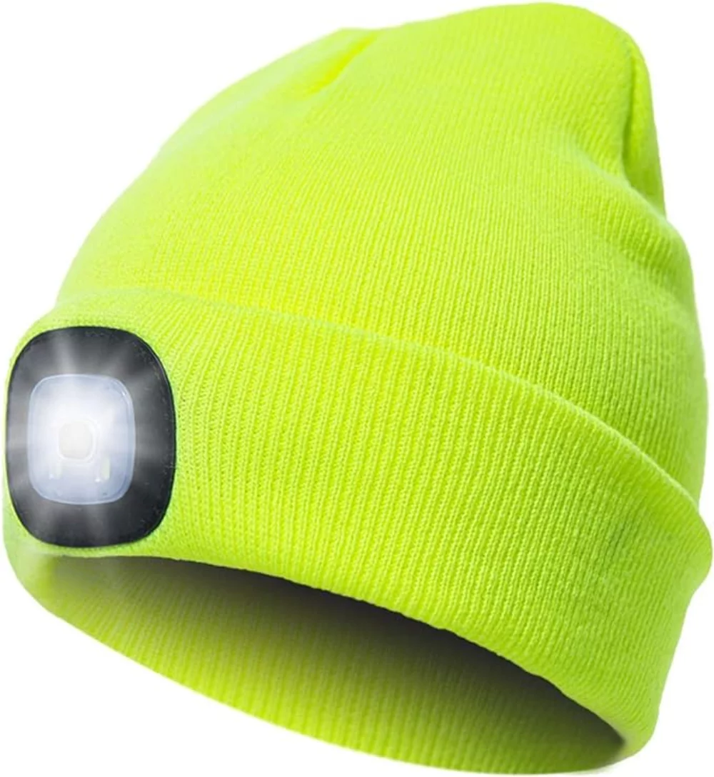 Bonnet avec lumière LED rechargeable