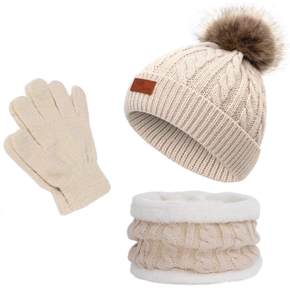 Ensemble bonnet, écharpe et gants d'hiver pour enfants