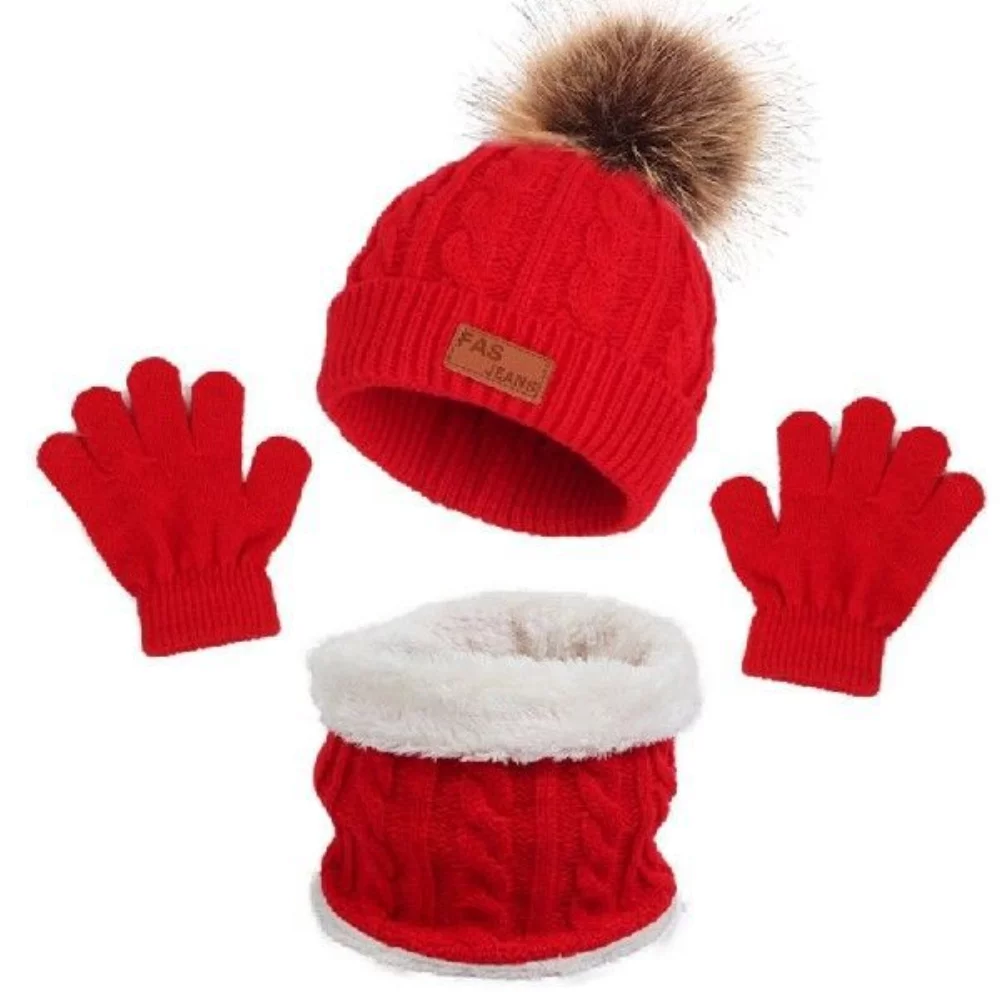 Ensemble bonnet, écharpe et gants d'hiver pour enfants