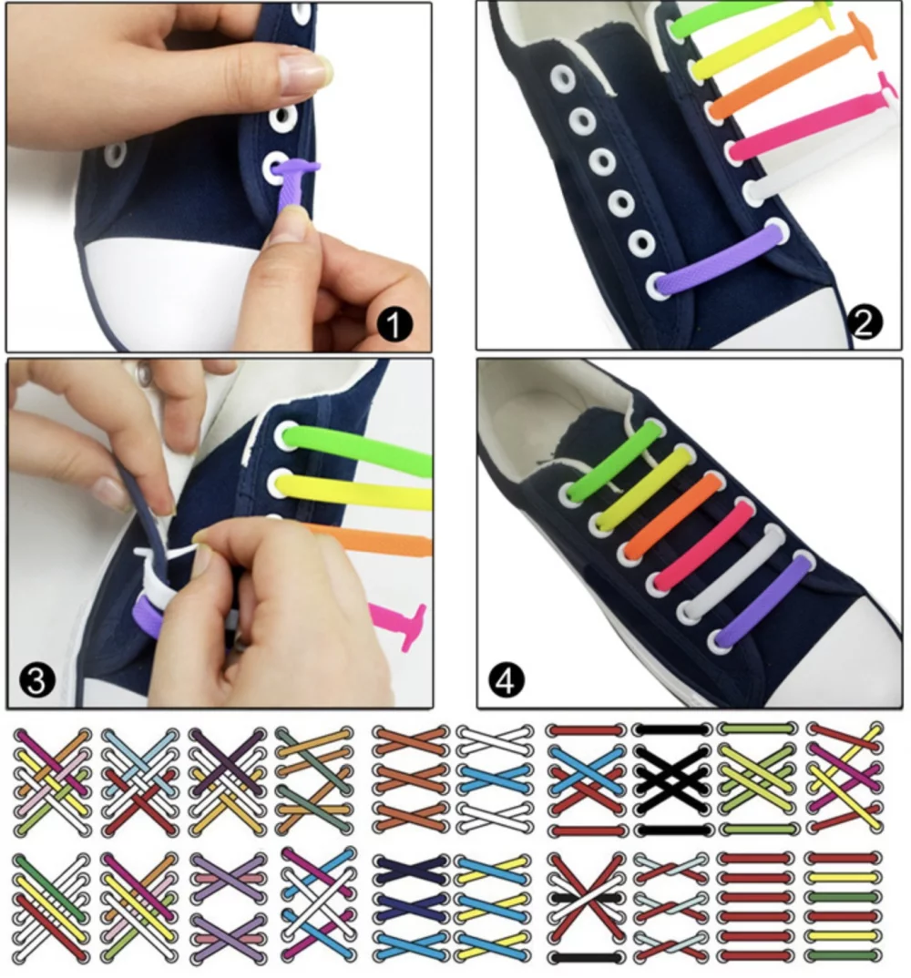 Lacet élastique en silicone sans nœud