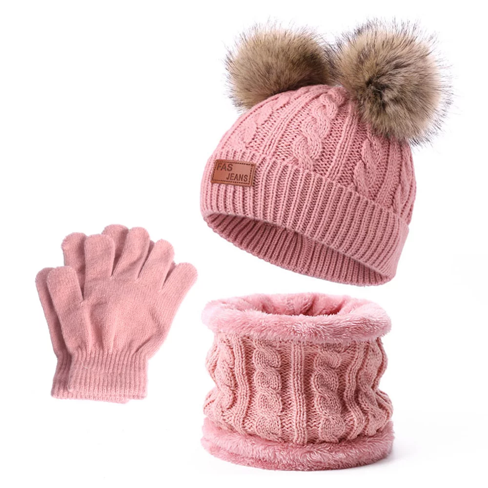Ensemble bonnet, écharpe et gants d'hiver pour enfants
