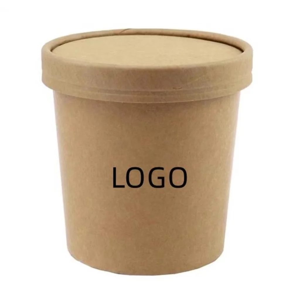 Gobelet à soupe Kraft de 12 onces avec couvercle