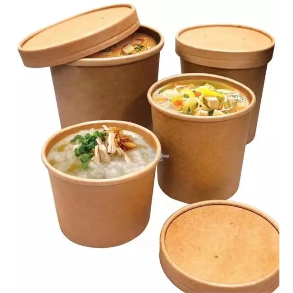 12OZ Kraft soup cup with lid