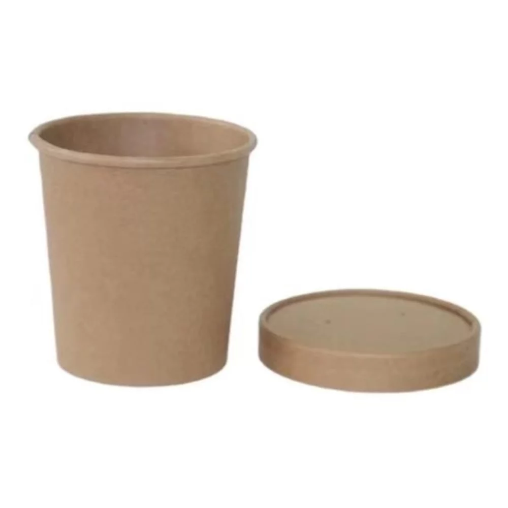 Gobelet à soupe Kraft de 26 onces avec couvercle