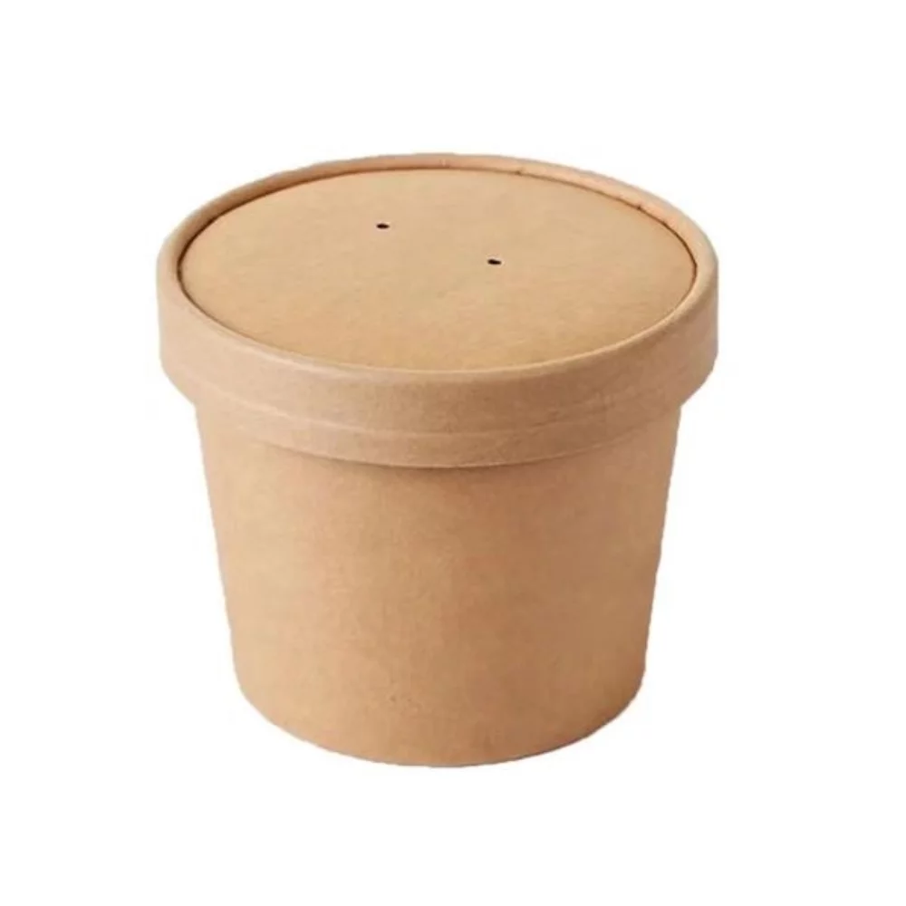 26OZ Kraft soup cup with lid