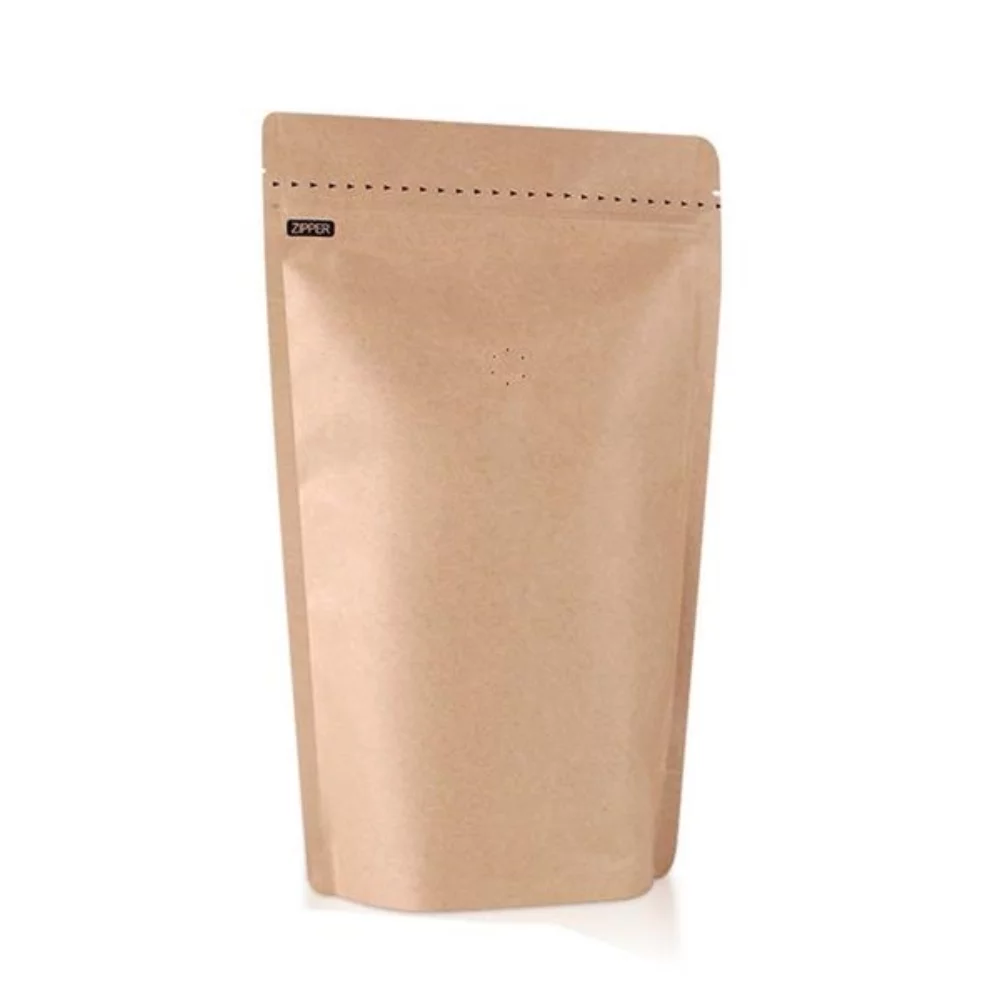 Pochette à café debout avec fermeture éclair Kraft