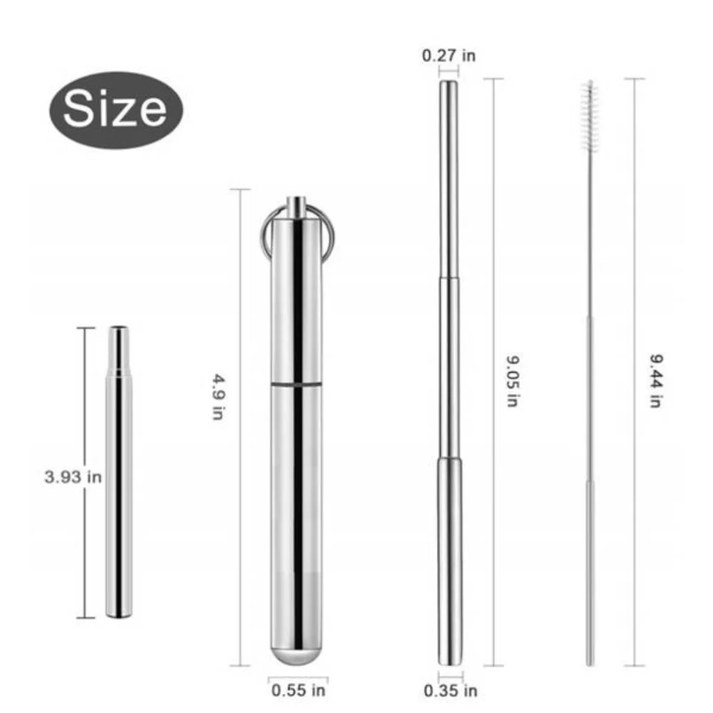 Collapsible Stainless Steel Drinking Straws