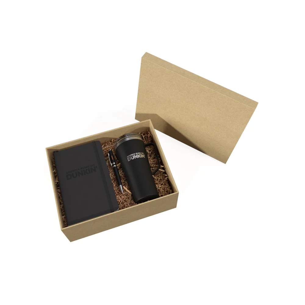 Ensemble cadeau Sip N Script de 3 pièces dans une boîte cadeau écologique