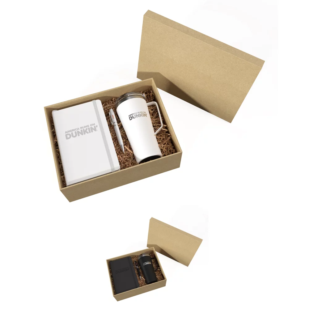 Ensemble cadeau Sip N Script de 3 pièces dans une boîte cadeau écologique