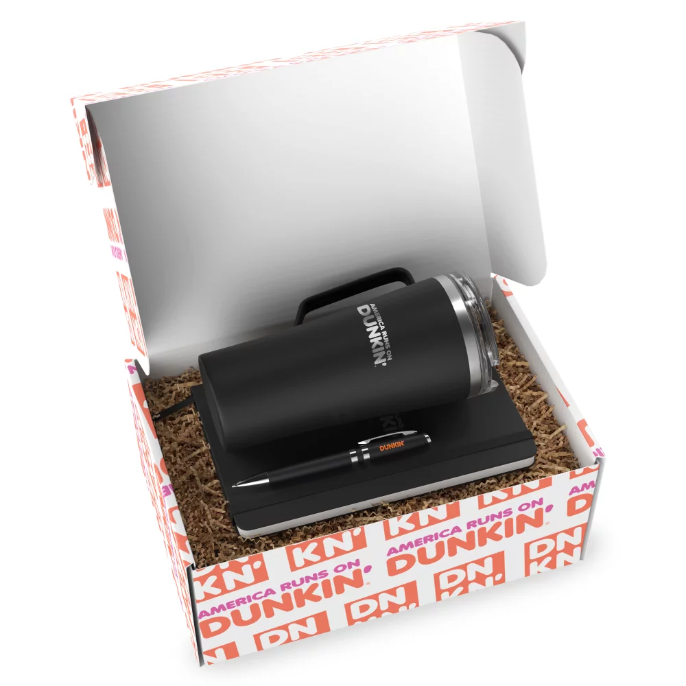 Ensemble cadeau Sip N Script de 3 pièces dans une boîte cadeau écologique