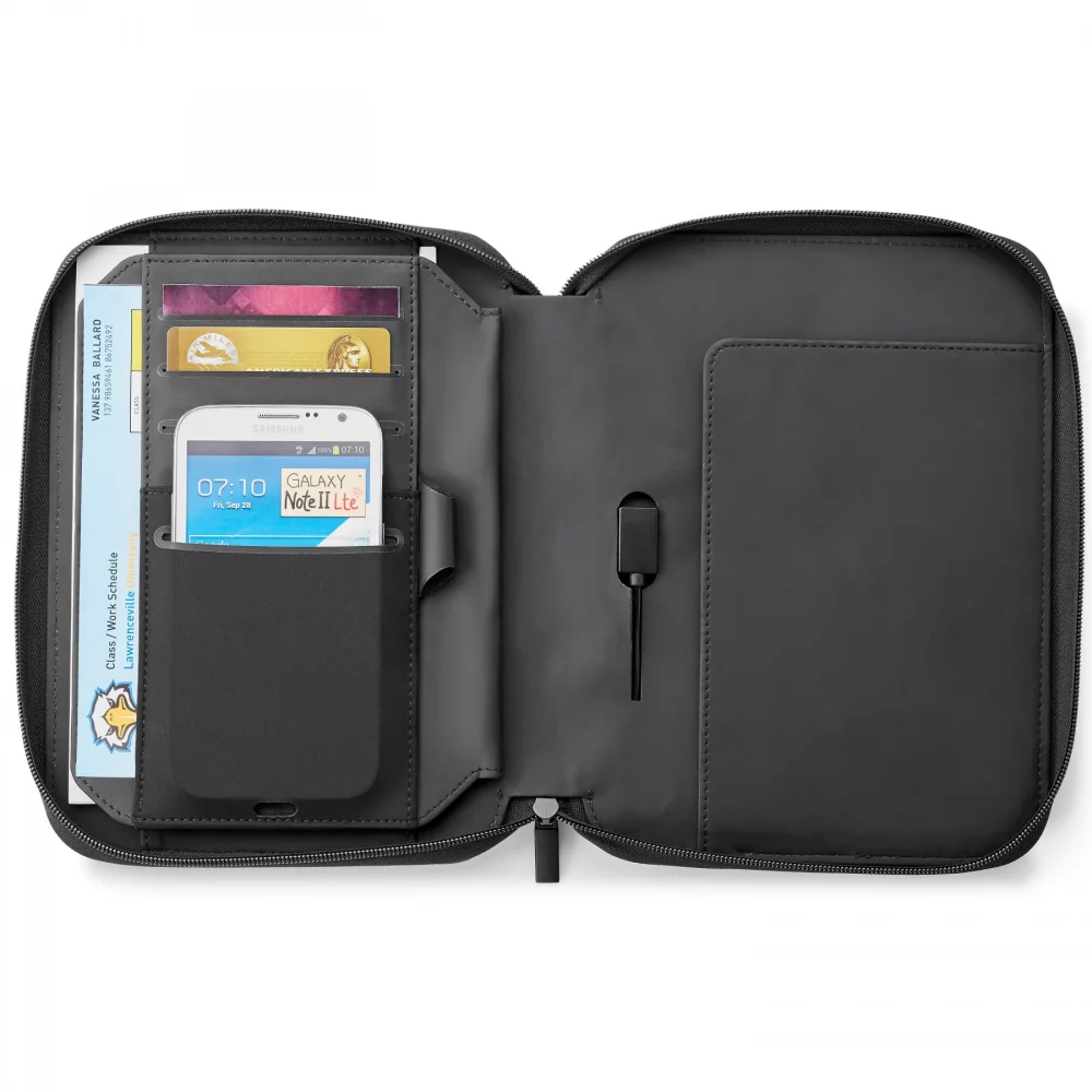 A5 ZIP JOURNAL WITH 5,000 mAh WIRELESS CHARGING POWER BANK INCLUDES UL CERTIFIED BATTERY