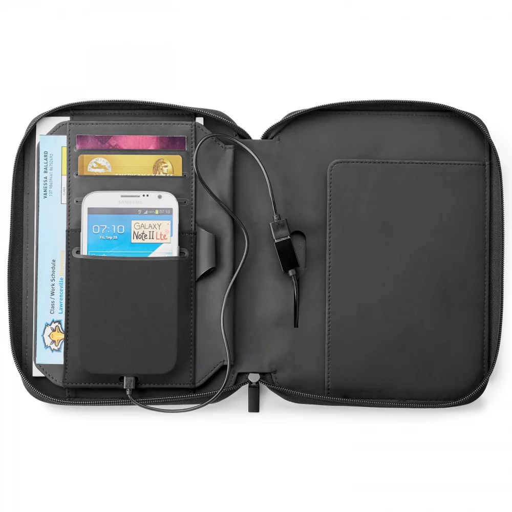 A5 ZIP JOURNAL WITH 5,000 mAh WIRELESS CHARGING POWER BANK INCLUDES UL CERTIFIED BATTERY