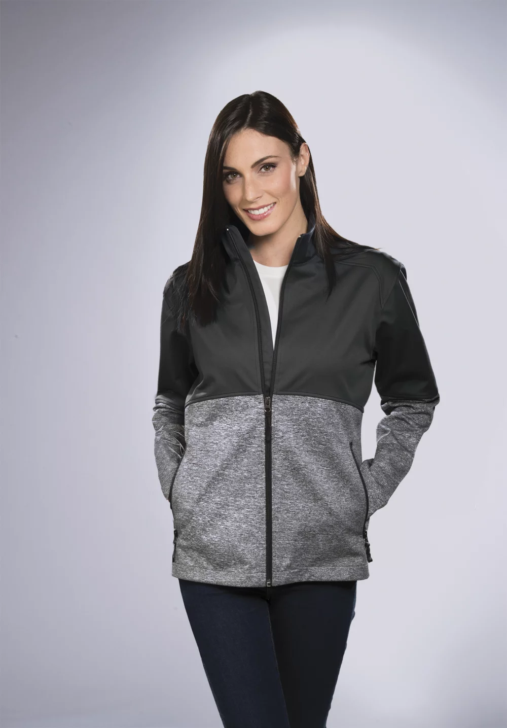 Women's Lightweight Performance Melange Color Block Jacket w/Mesh Backing