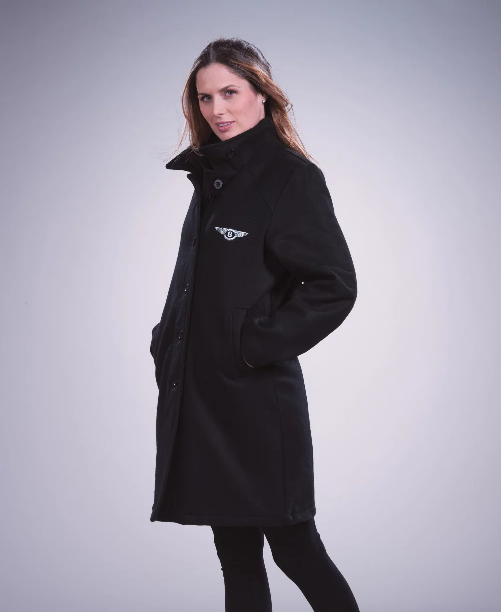 Manteau en laine mélangée lourde pour femme