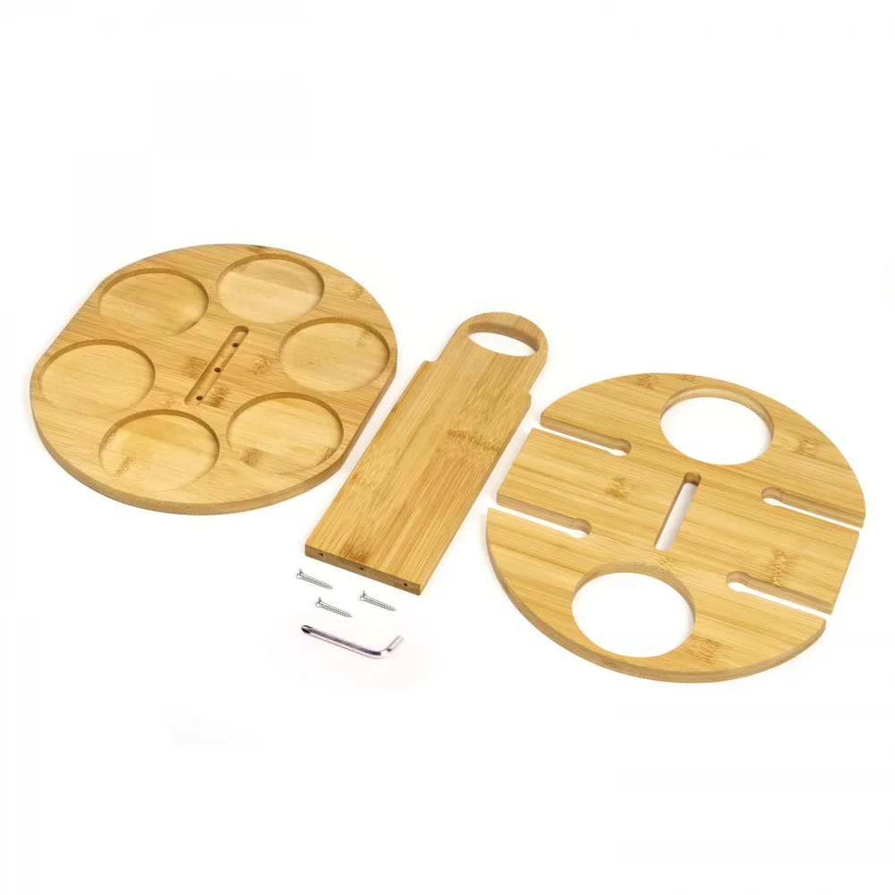 Organisateur de bouteilles/verres en bambou