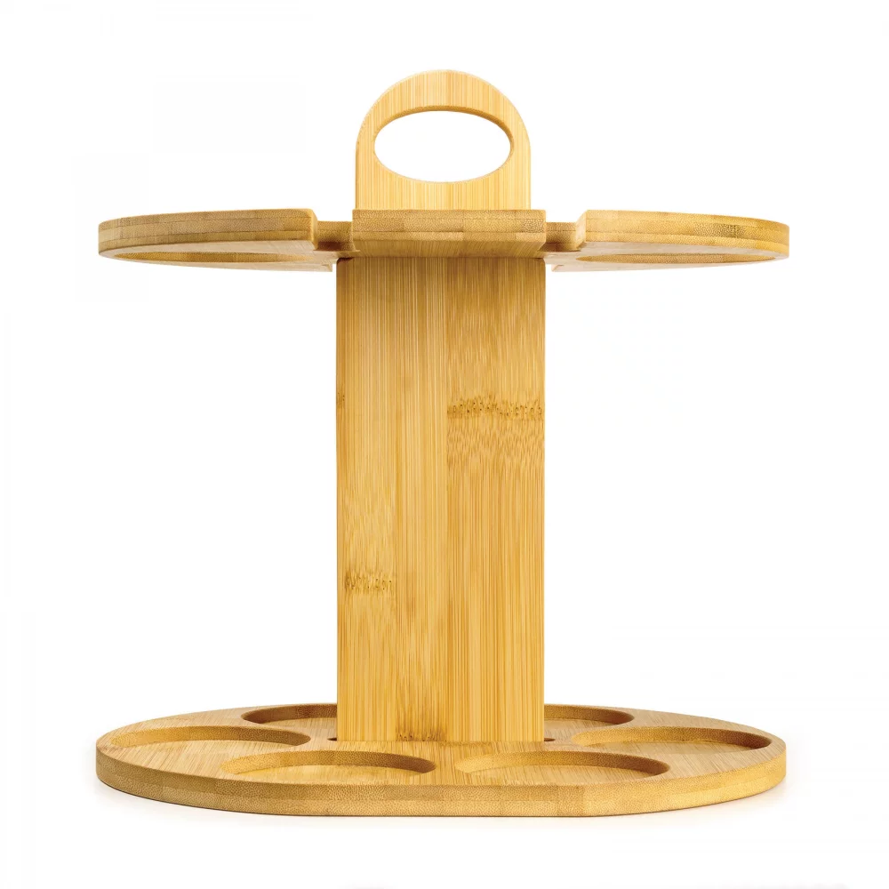 Organisateur de bouteilles/verres en bambou