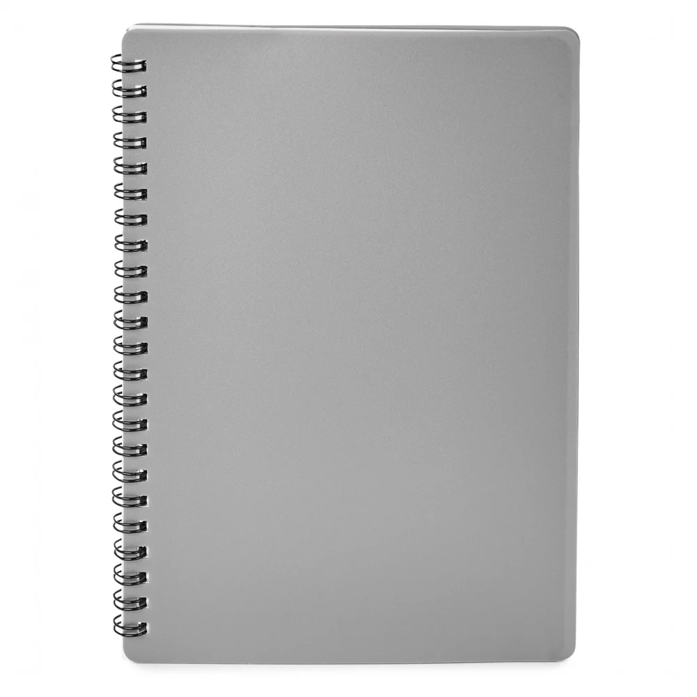 Cahier spiralé en polypro.