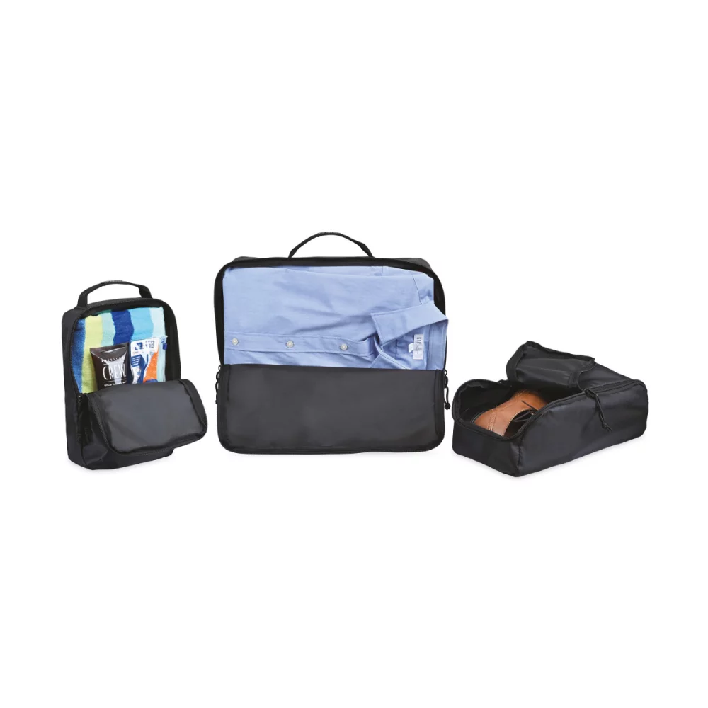 Renew rPET 3 Piece Packing Cube Set - Black