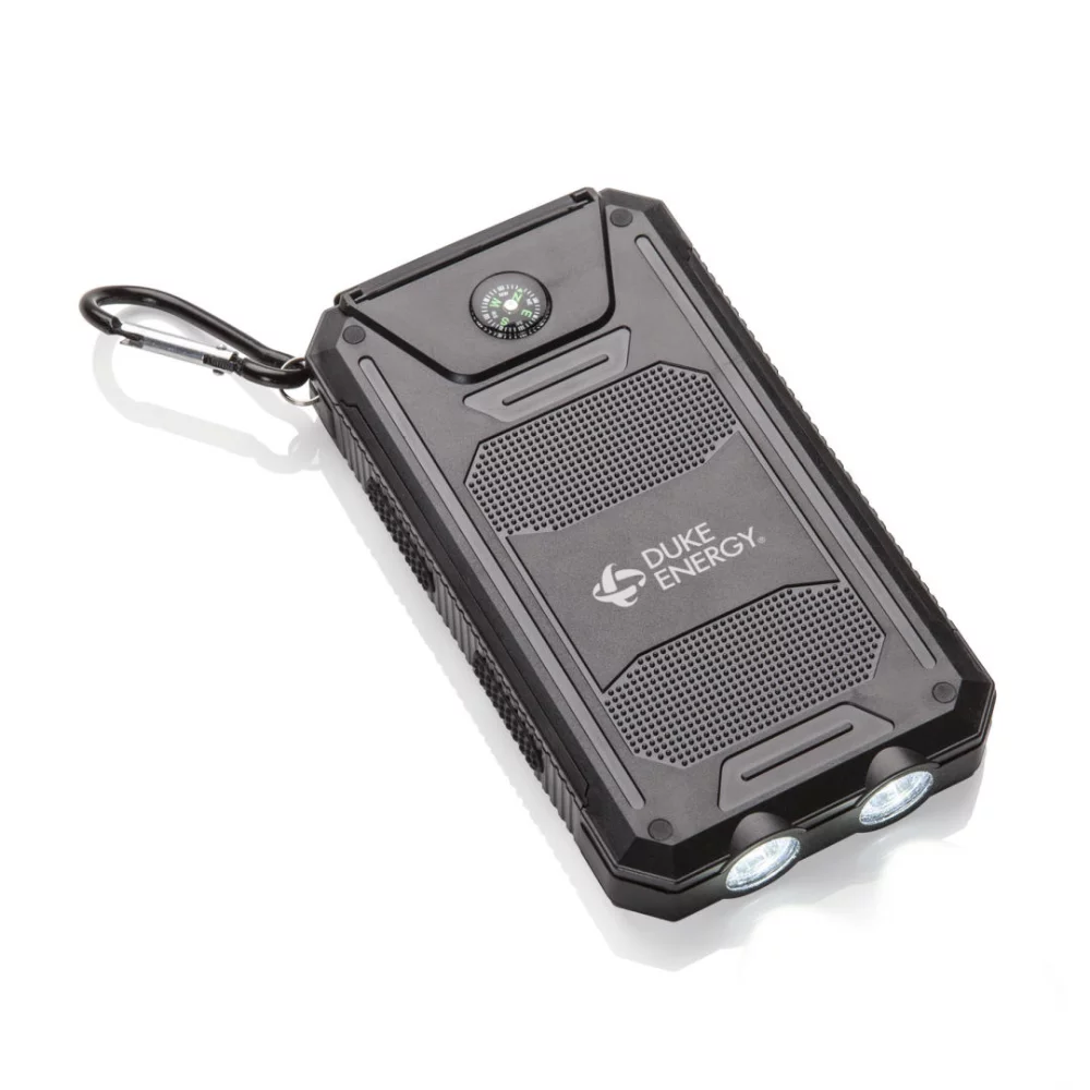 Zonne Solar Power Bank with LED - Black