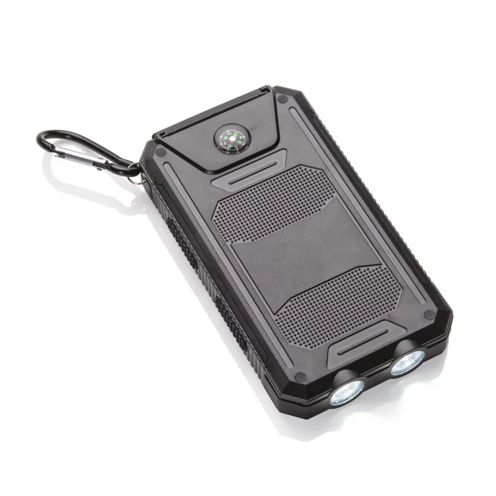 Zonne Solar Power Bank with LED - Black