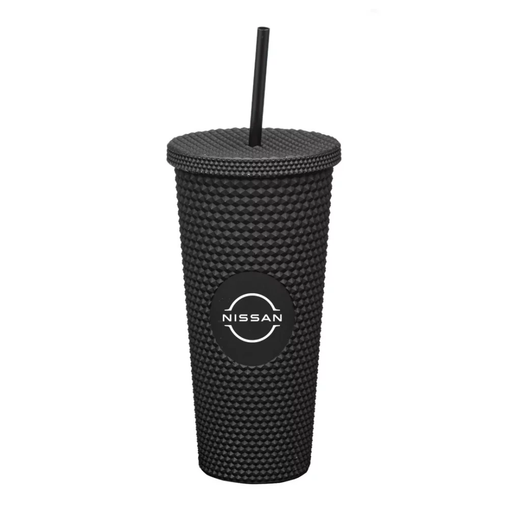 Gobelet texturé Crenshaw avec paille - 21 oz noir mat