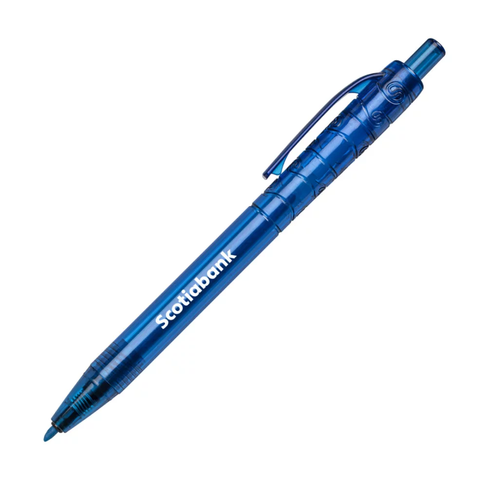 Stylo surligneur en plastique recyclé Bali - Bleu