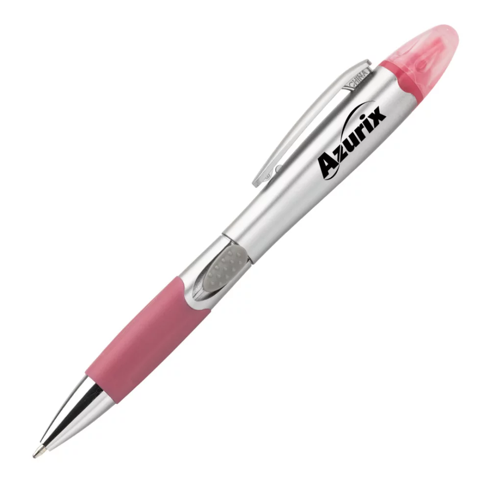 Stylo/surligneur Champion en argent - rose