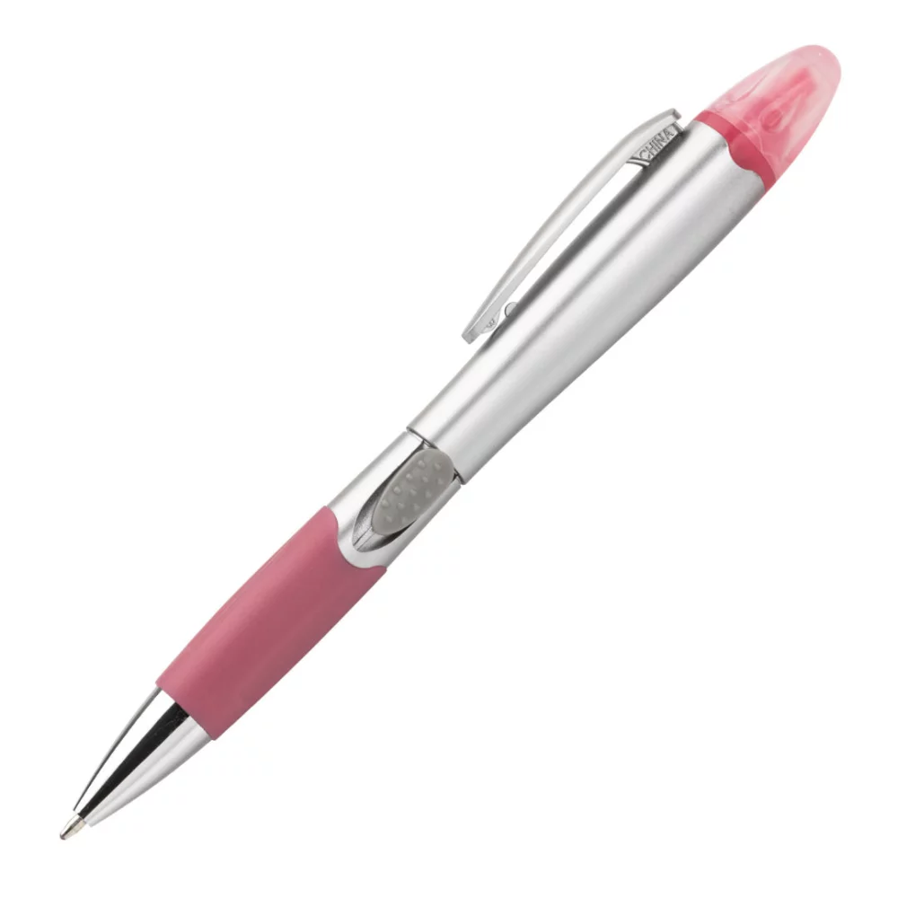 Stylo/surligneur Champion en argent - rose