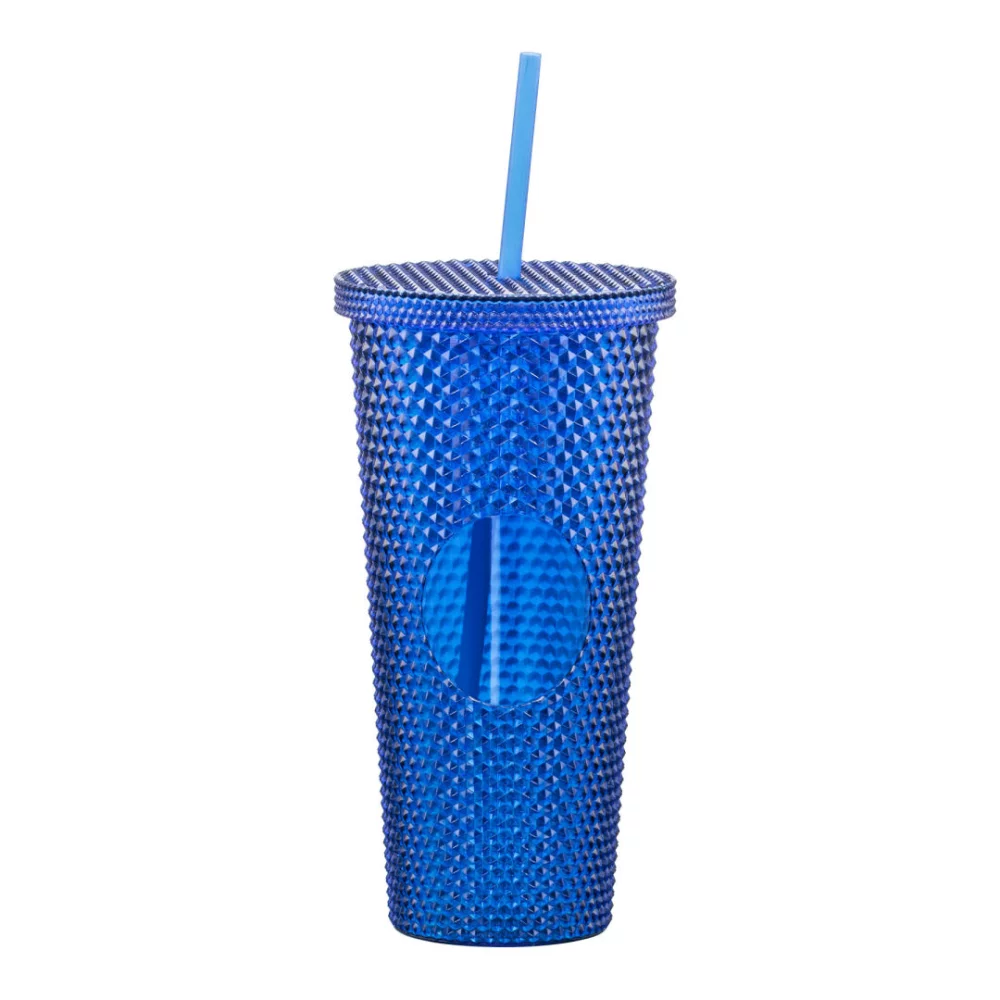Crenshaw Textured Tumbler w/Straw - 21oz Blue