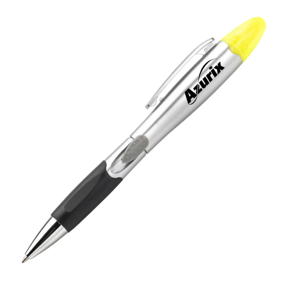 Stylo/surligneur Champion en argent - noir