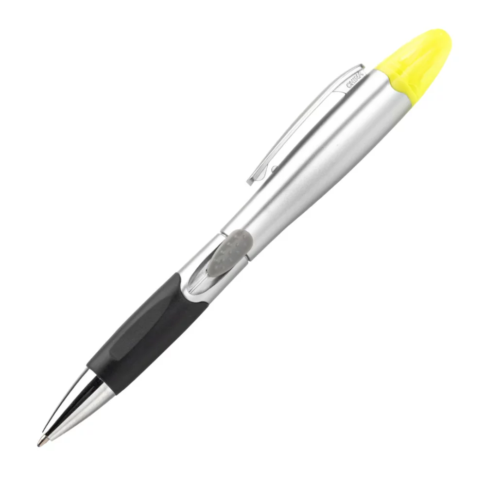 Stylo/surligneur Champion en argent - noir