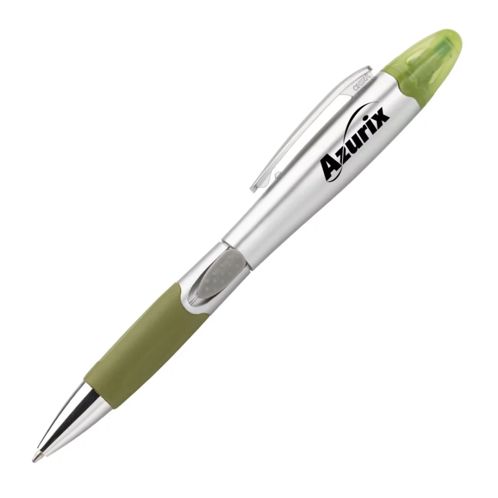 Stylo/surligneur Champion en argent - vert