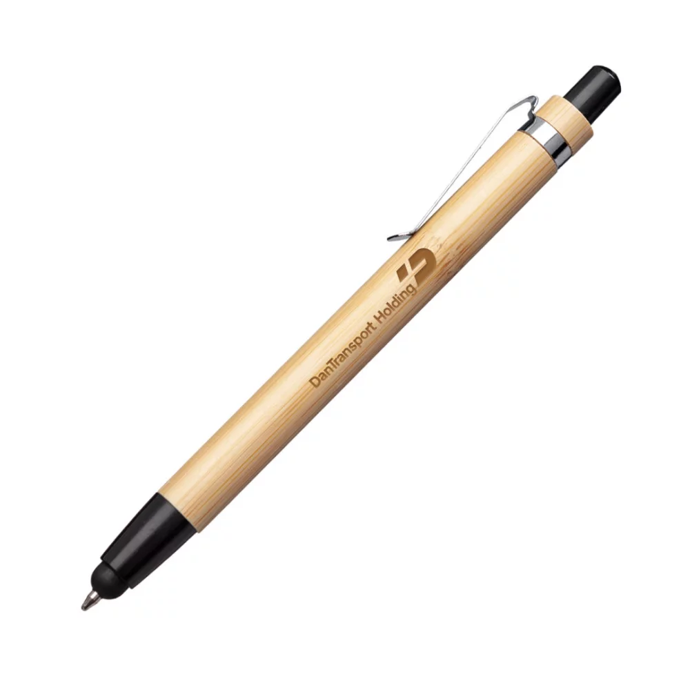 Twain Bamboo Click Pen & Stylus - Black