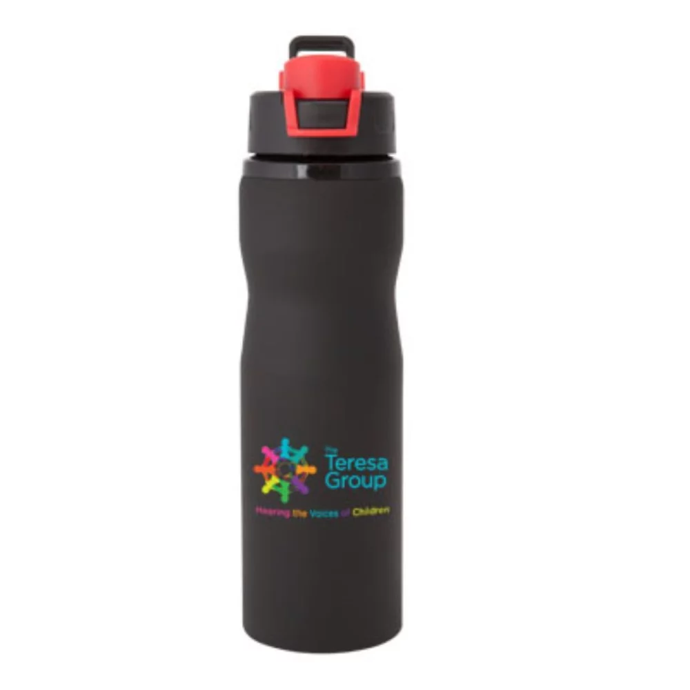 The Racer Black S/S Sports Bottle - 25oz Red