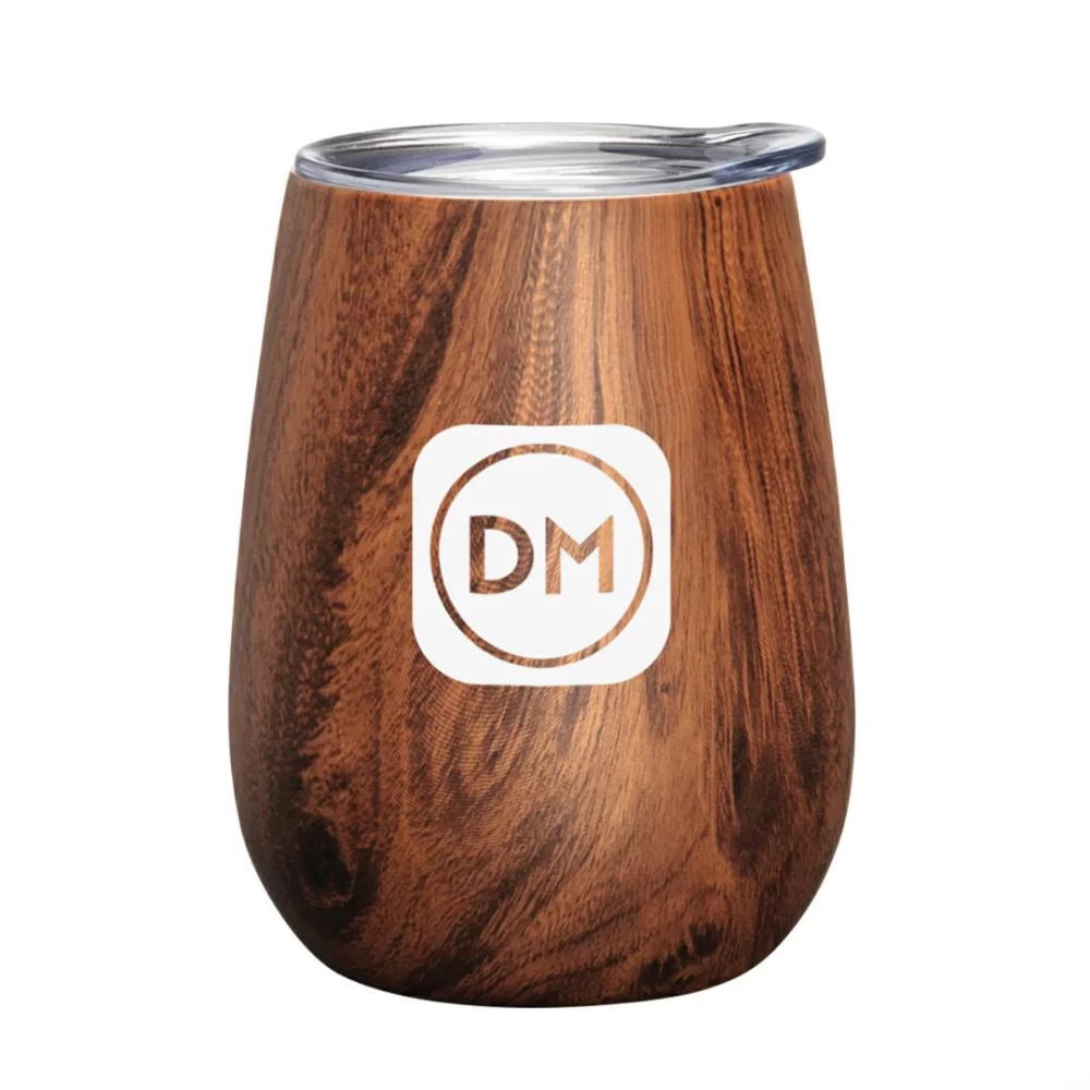 La tasse à paroi double Vivaldi - Grain de bois de 10 oz