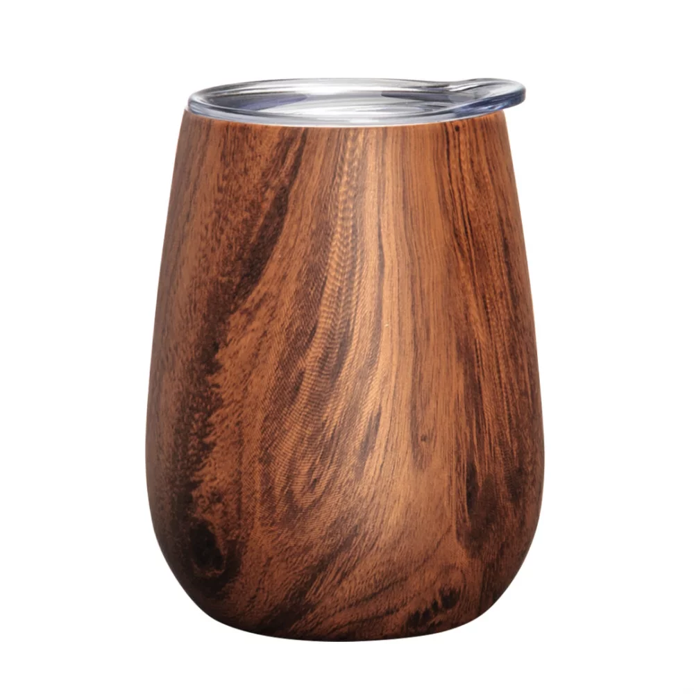 La tasse à paroi double Vivaldi - Grain de bois de 10 oz