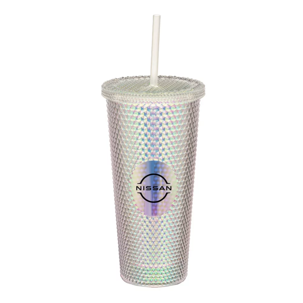 Gobelet texturé Crenshaw avec paille - 21 oz Iridescent