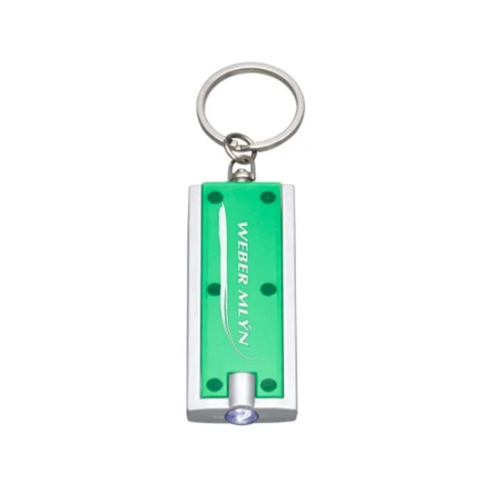 Lampe de poche/porte-clés à bouton-poussoir - Vert