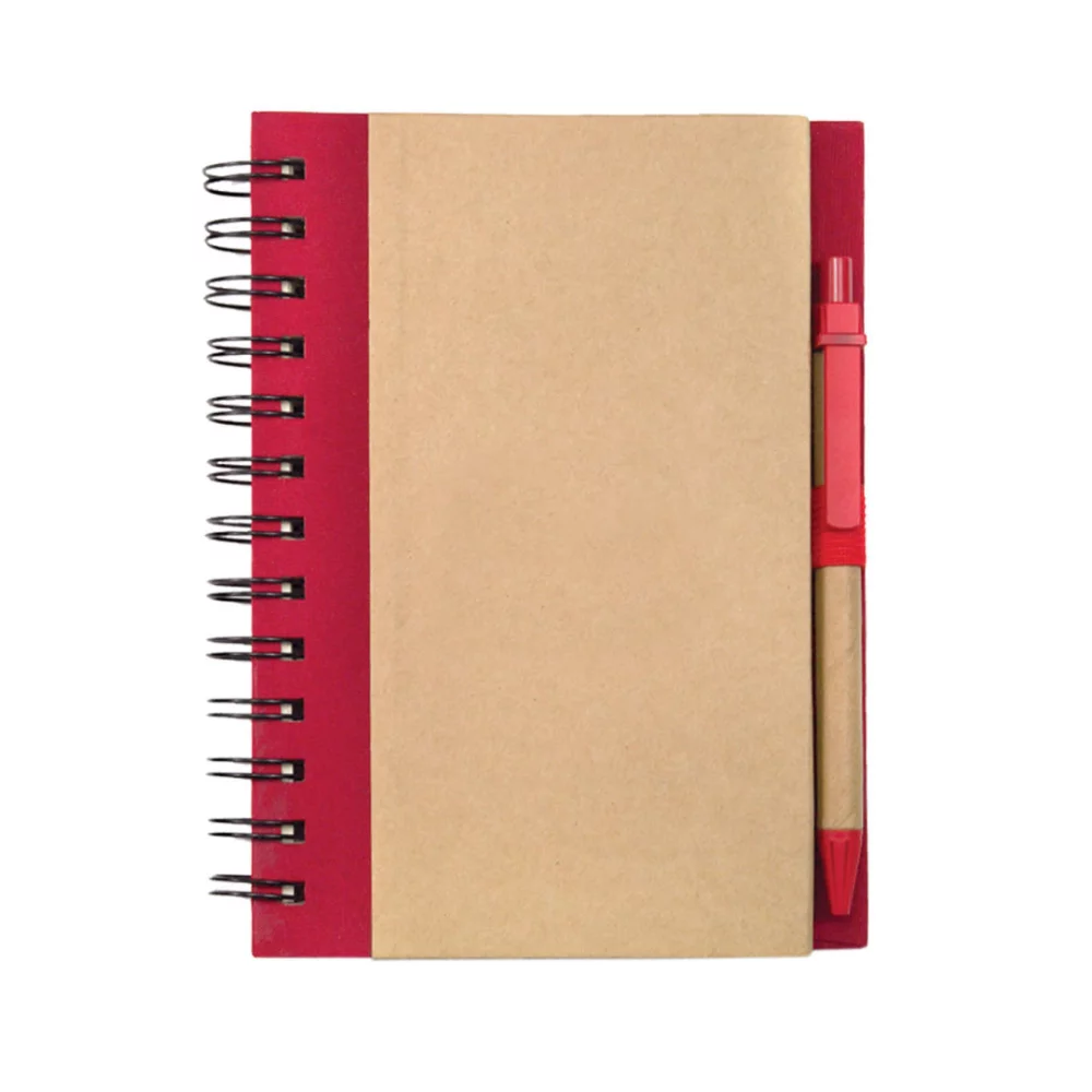 Cahier à spirale et stylo Harvest - Rouge