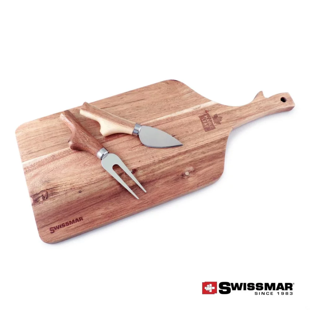 Planche à découper et ensemble de couteaux Swissmar® Paddle - Acacia